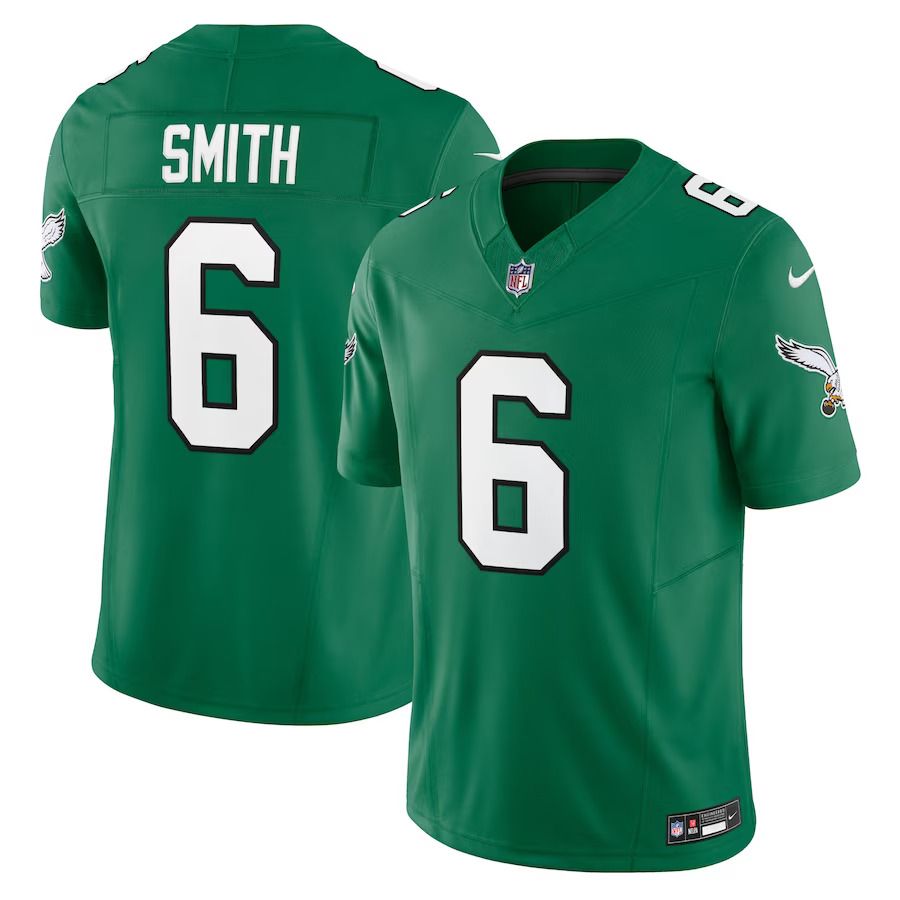 Men Philadelphia Eagles 6 DeVonta Smith Nike Kelly Green Alternate Vapor F.U.S.E. Limited NFL Jersey